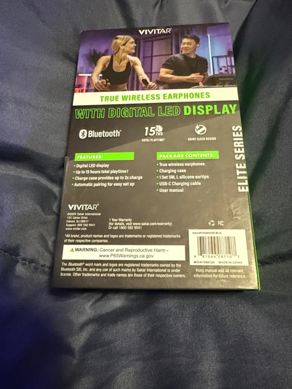 Vivitar Elite Series True Wireless Earphones with LED Display - Black